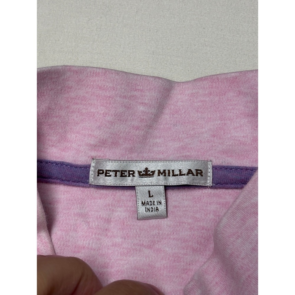 Peter Millar x Bandon Preserve Mens Pink Cotton 1/4 Zip Pullover Golf Sweater L - Picture 3 of 10